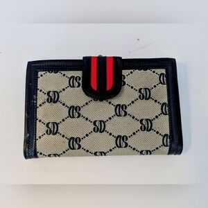 Wallet Clutch Classic Canvas Patterned Clutch Wallet in Beige and Black